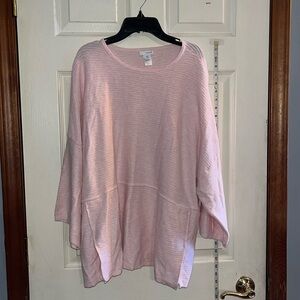 J.Jill- purejill-2X-cotton pink kimono sleeves, scoop, 100% cotton, sweater top.